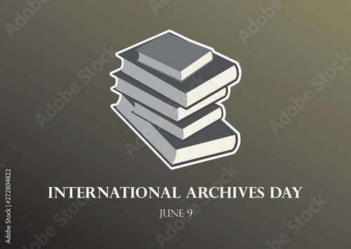 International Archives Day vector. Stack of books vector. Governance, Memory and Heritage vector illustration. Important day