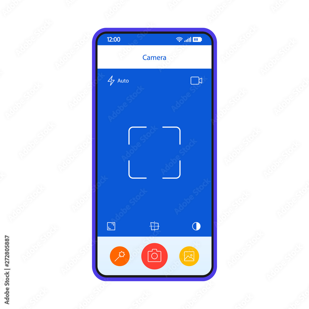Smartphone camera interface vector template Smartphone camera interface vector template
