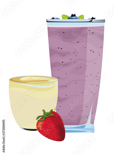 tropical fruit and smoothie drink