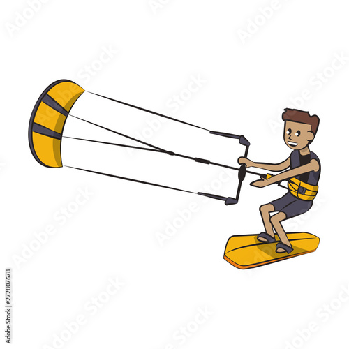 Water extreme sport cartoon isolated