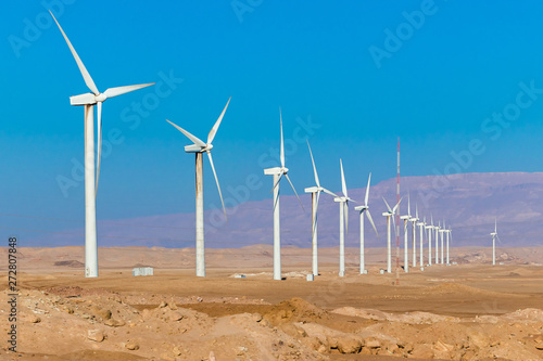 Wind turbine farm - renewable, sustainable and alternative energy