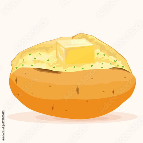 Baked potato with butter on top
