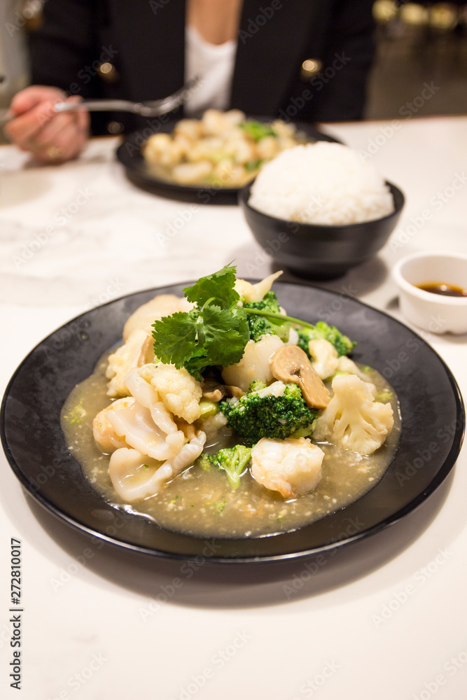 Shrimp, Calamari, Scallop with vegetable Shrimp, Calamari, Scallop with vegetable