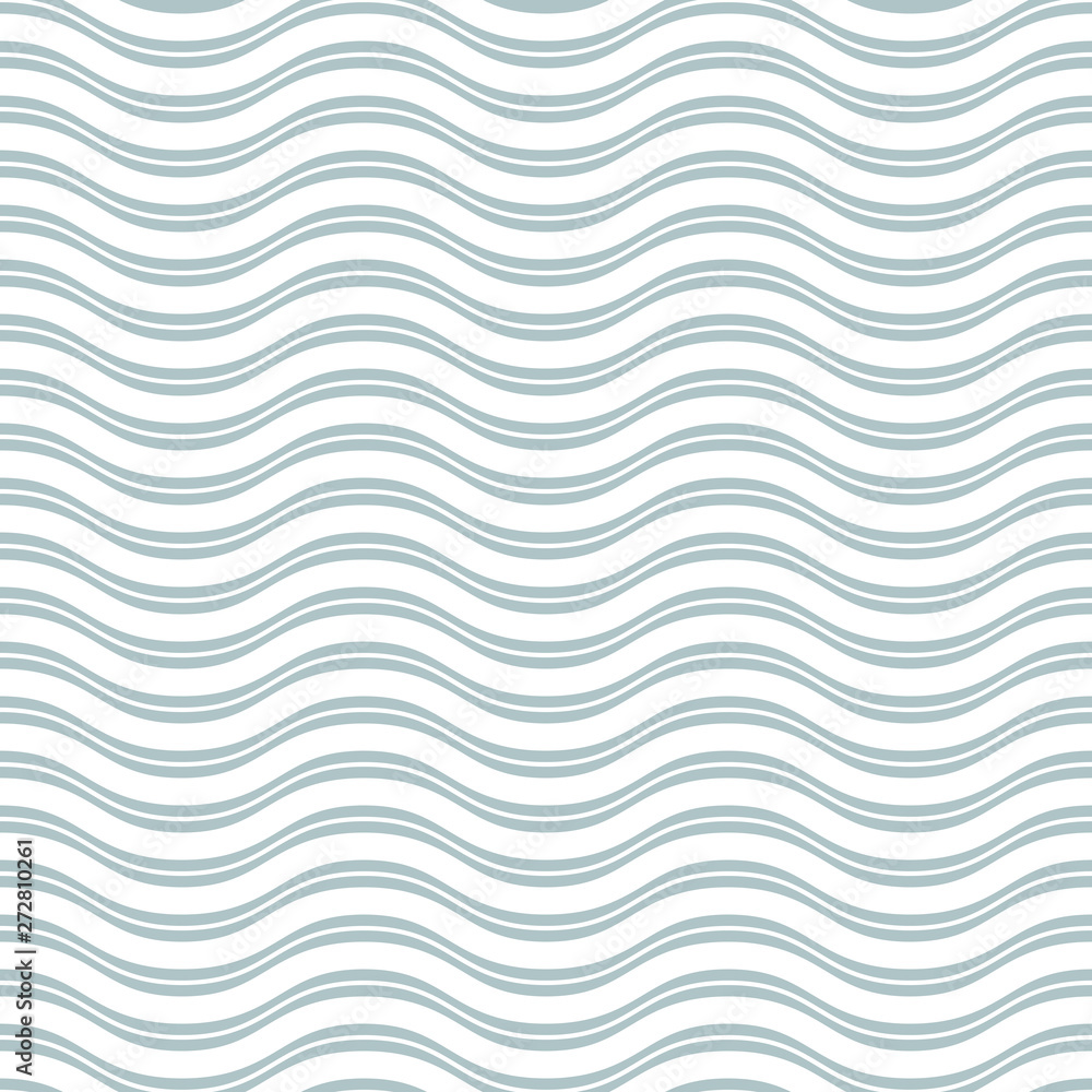 Seamless vector ornament. Modern background. Geometric modern wavy bue and white pattern