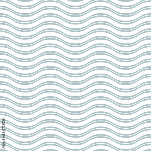 Seamless vector ornament. Modern background. Geometric modern wavy bue and white pattern