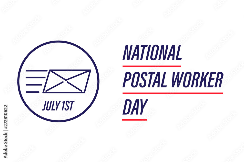 National Postal Worker Day on July 1st. Illustration. Poster, card