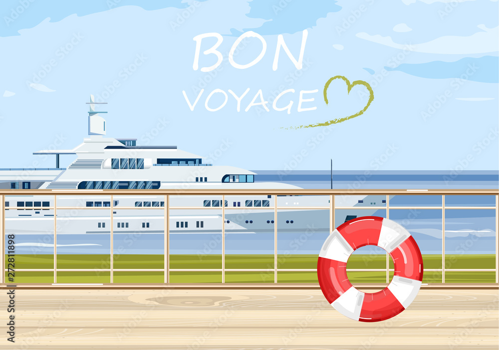 Travel boat Vector. Summer cruise journey poster templates Stock Vector