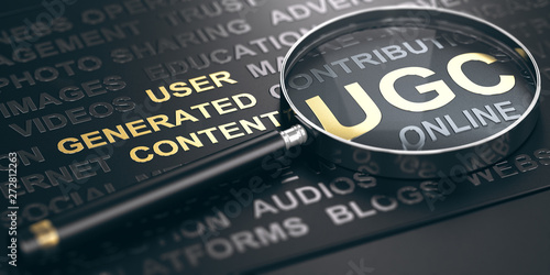 Canvas Print UGC, User Generated Content. Online Marketing Concept