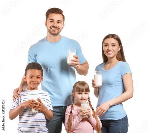 Young family with glasses o...