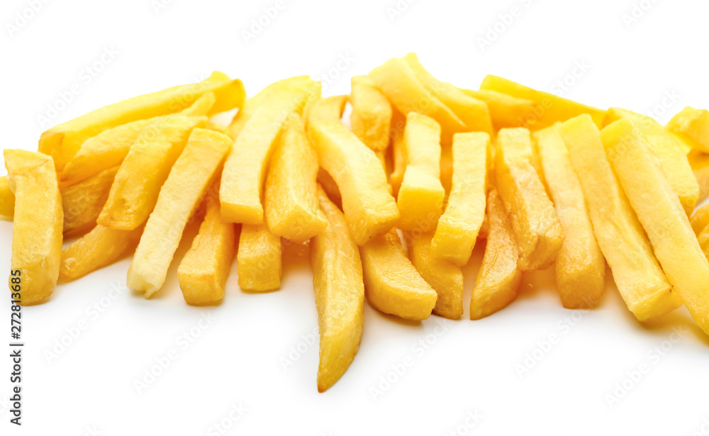 Tasty french fries on white background Tasty french fries on white background
