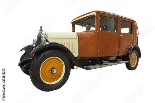 Retro the car on a white background
