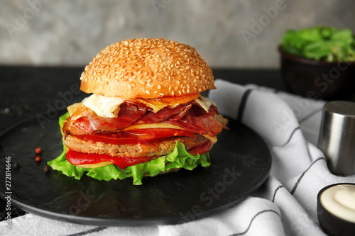 Gourmet bacon cheeseburger ...