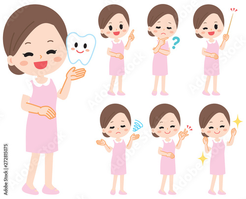 Illustration of dental hygienist and dental assistant