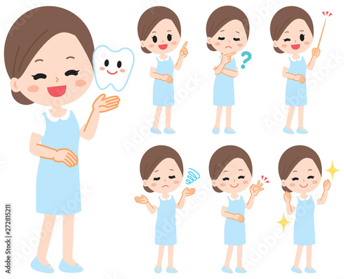 Illustration of dental hygienist and dental assistant