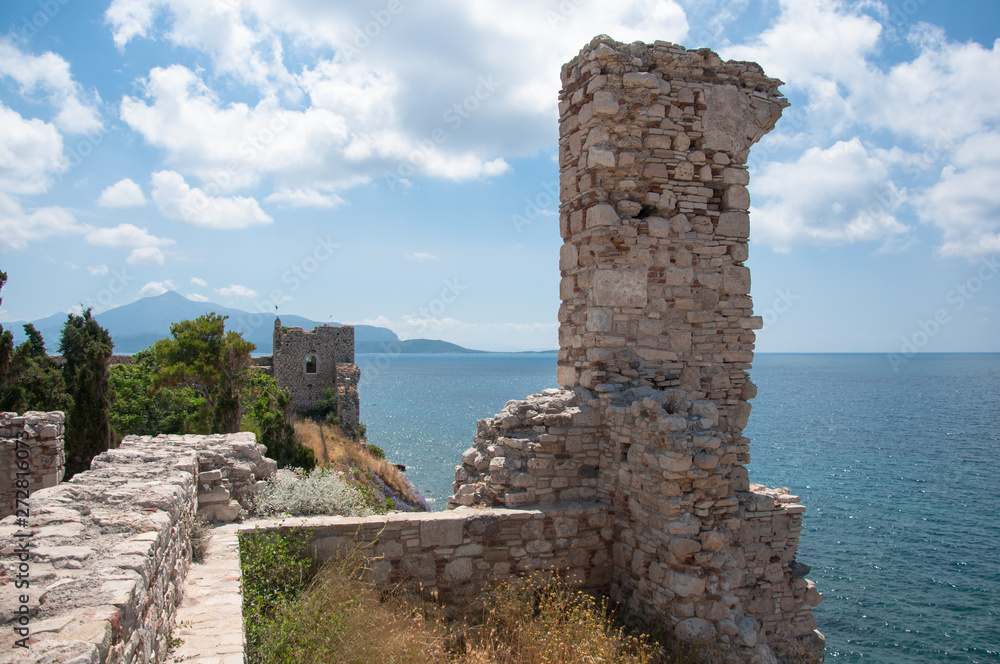 Ruins of castle in Pythagorion city.