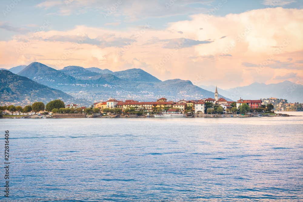 Fototapeta premium Isola Superiore island on Maggiore Lake, Lombardy, Northern Italy