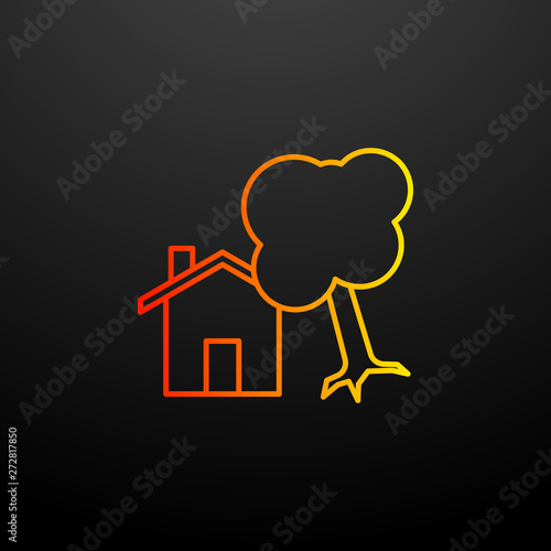 tree fall on the house nolan icon. Elements of insurance set. Simple icon for websites, web design, mobile app, info graphics