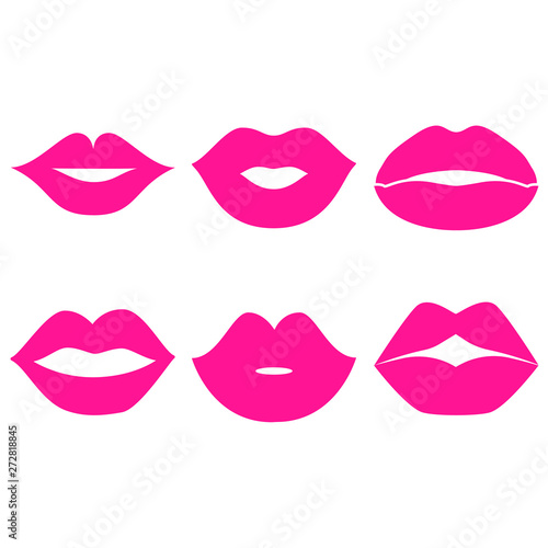 Woman's lip gestures icons set. Woman's lip icon vector. lip symbol illustration.