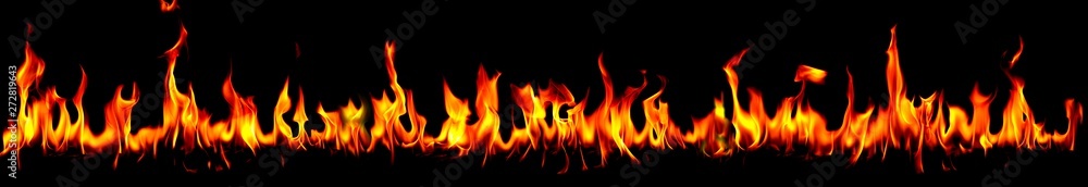 Fire flames on Abstract art black background Fire flames on Abstract art black background