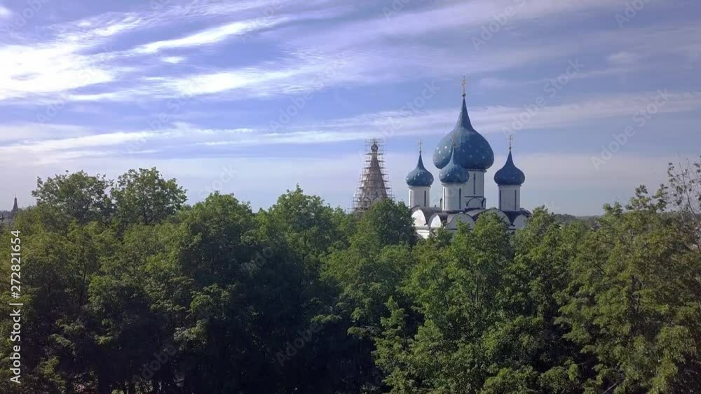 Christmas Cathedral, city of Suzdal, Golden Ring of Russia dron Christmas Cathedral, city of Suzdal, Golden Ring of Russia dron