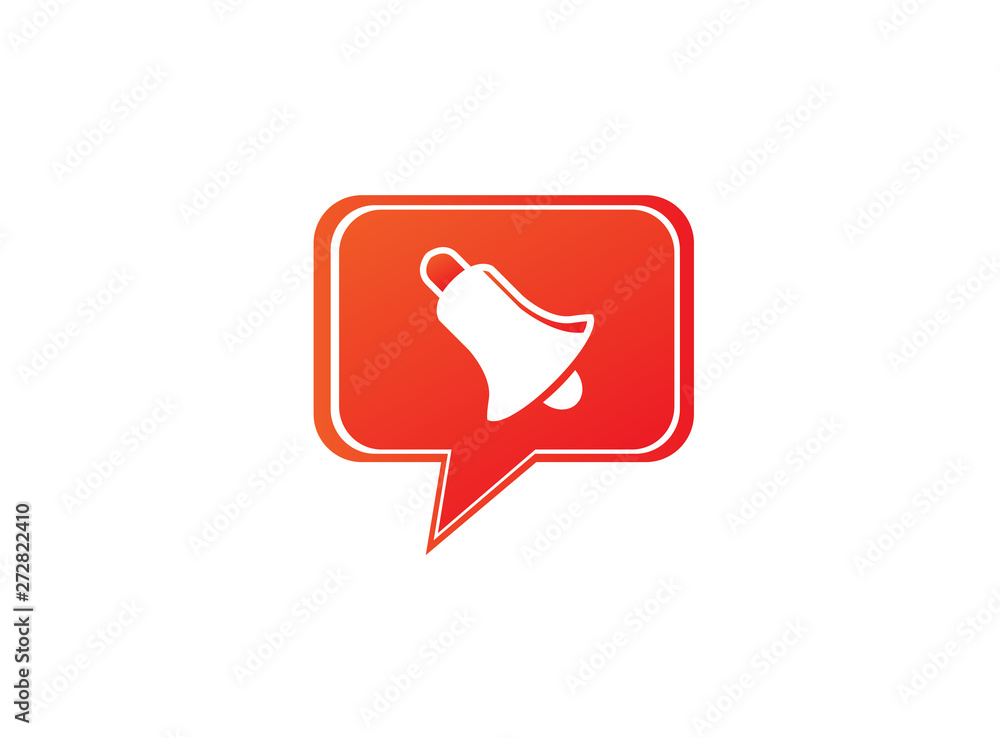 Bell ring for logo design illustration in chat icon Bell ring for logo design illustration in chat icon