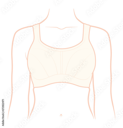 Woman decollete with bra. Female girl tits closeup.