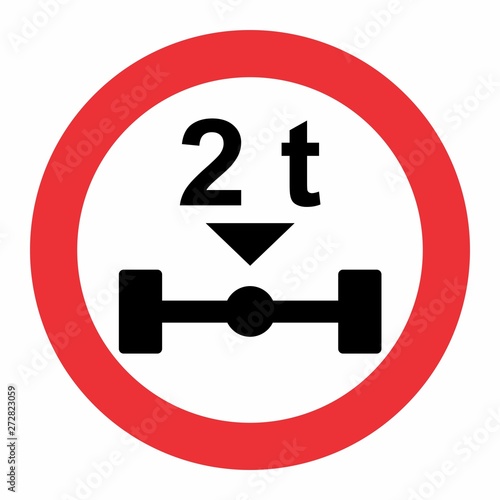 Maximum axle load sign