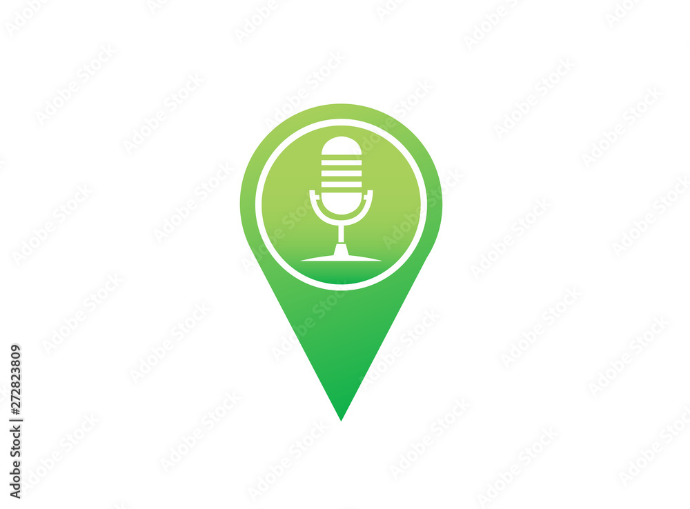 Microphone and karaoke symbol logo design illustration, mic in the shape Microphone and karaoke symbol logo design illustration, mic in the shape