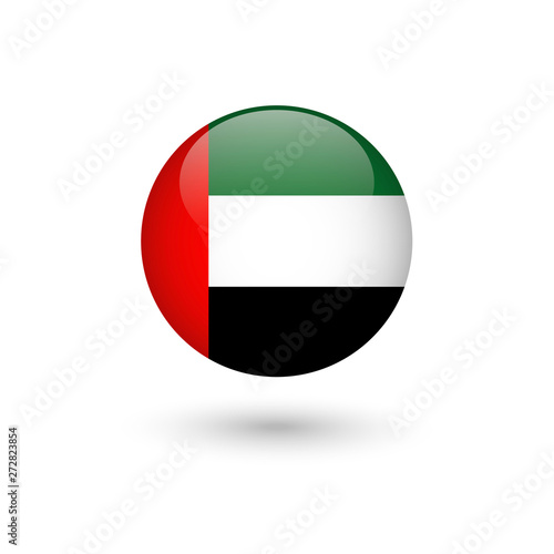 Free Download United Arab Emirates flag round glossy - GFXLoad