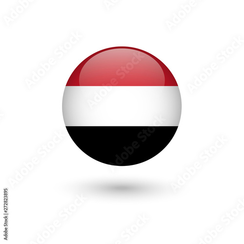 Yemen flag round glossy Free Download Yemen flag round glossy - GFXLoad
