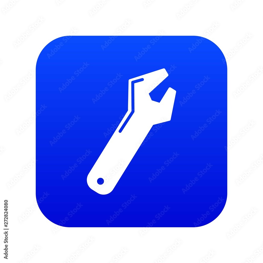 Big spanner icon blue vector isolated on white background Big spanner icon blue vector isolated on white background
