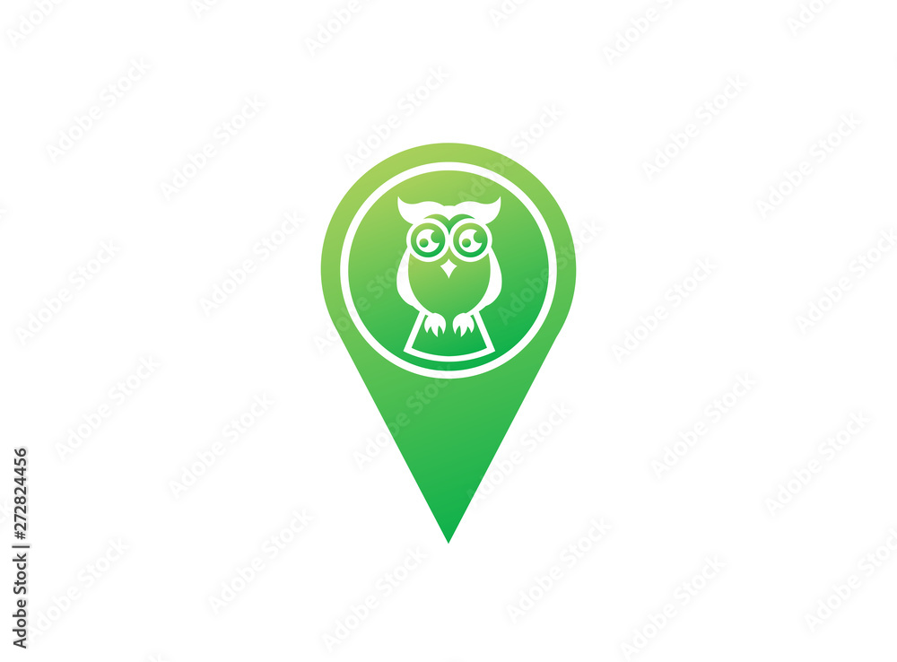 Owl open eyes for logo design illustration, wise bird in a shape icon Owl open eyes for logo design illustration, wise bird in a shape icon