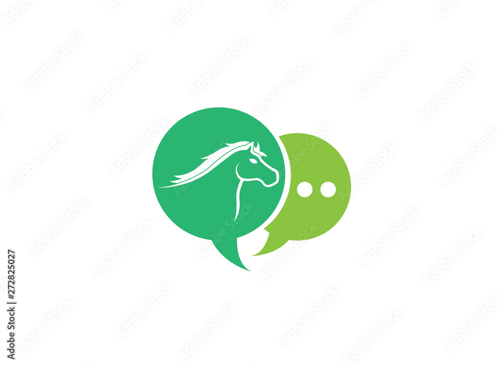 Horse head symbol in chat icon for logo design illustration Horse head symbol in chat icon for logo design illustration
