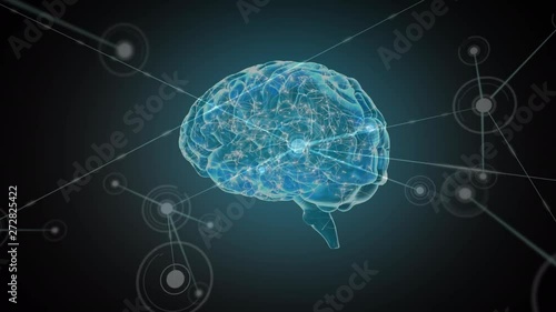 Digital brain with network photo