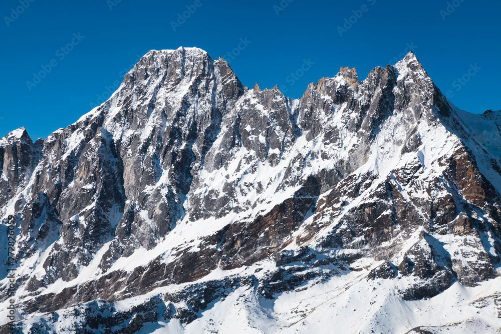 View of top of Mount Everest from Kala Patthar, way to mount Everest base camp, khumbu valley - Nepal