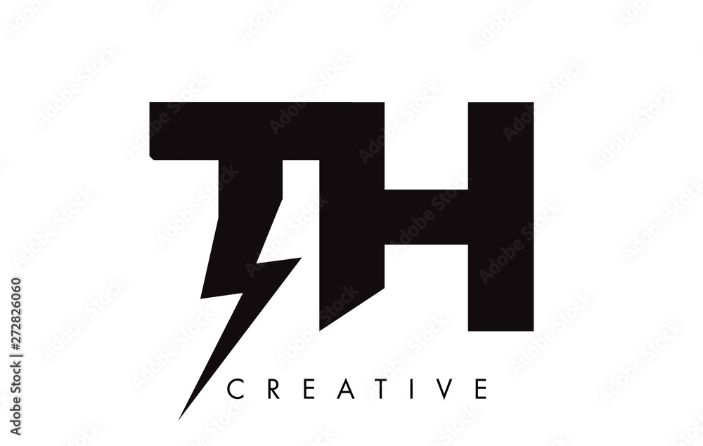 TH Letter Logo Design With Lighting Thunder Bolt. Electric Bolt Letter Logo TH Letter Logo Design With Lighting Thunder Bolt. Electric Bolt Letter Logo