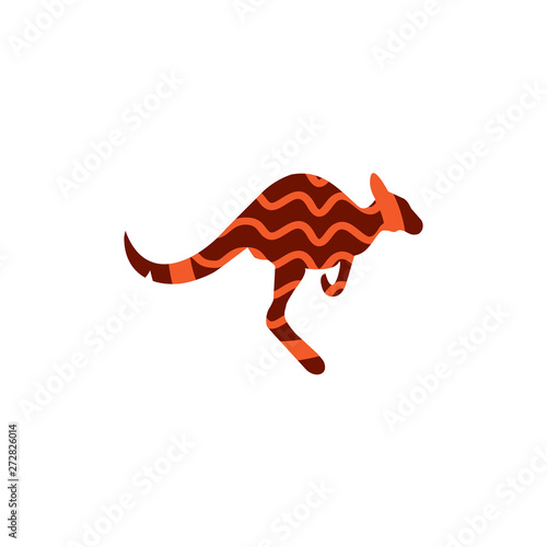 Kangaroo icon design with aboriginal art dots painting