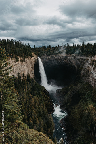 Impressive Helmcken Falls in the Wells Gray Park  Canada