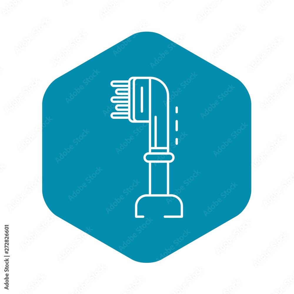 Brush on electric toothbrush icon. Outline brush on electric toothbrush vector icon for web design isolated on white background Brush on electric toothbrush icon. Outline brush on electric toothbrush vector icon for web design isolated on white background
