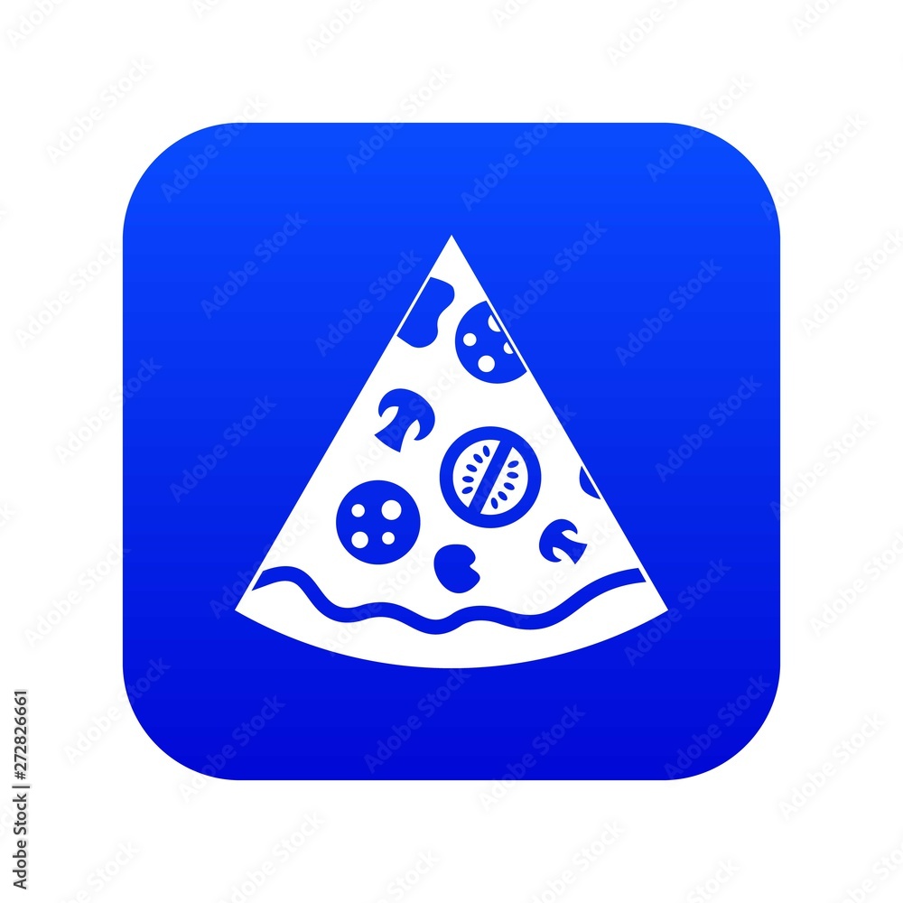 Pizza slice icon digital blue for any design isolated on white vector illustration Pizza slice icon digital blue for any design isolated on white vector illustration