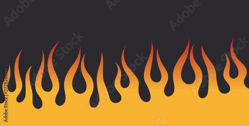 Vector yellow red flames on a dark gray background