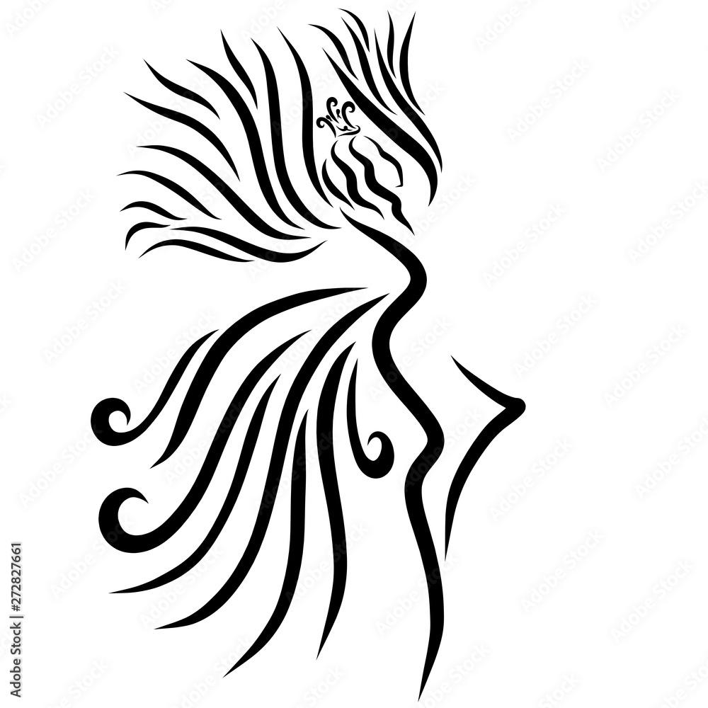 Naklejka premium Dancing winged princess like a fairy bird