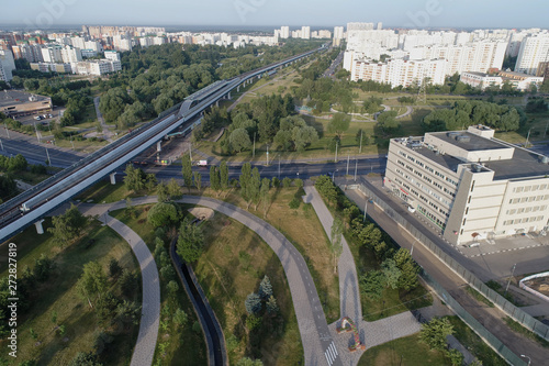 Photography Subway station Ulitsa Gorchakova and Butovo park from the birds sight, Moscow, R