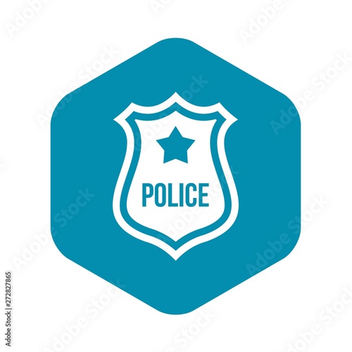 Police badge icon in simple style on a white background vector illustration