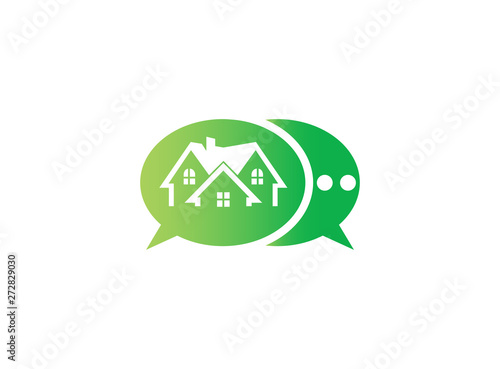 Architecture for home and houses for logo design illustration, property icon in a chat symbol