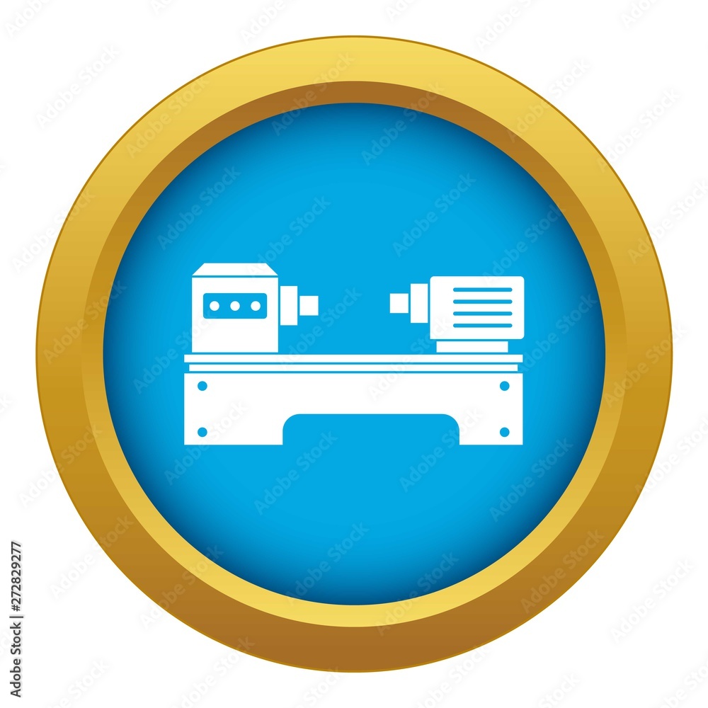 Lathe machine icon blue vector isolated on white background for any design Lathe machine icon blue vector isolated on white background for any design