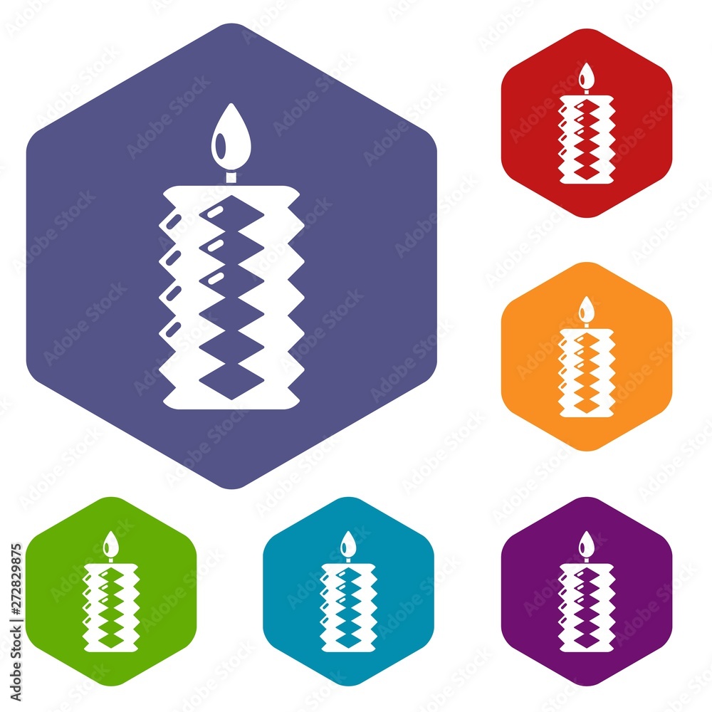 Candle decoration icon. Simple illustration of candle decoration vector icon for web