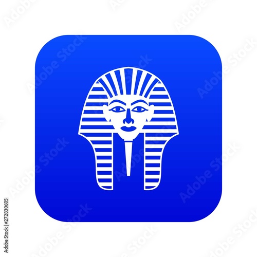 Tutankhamen mask icon digital blue for any design isolated on white vector illustration