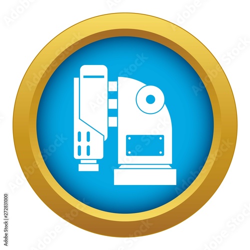 Pneumatic hammer machine icon blue vector isolated on white background for any design
