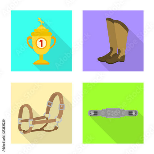 Isolated object of track and racing  icon. Set of track and riding stock vector illustration.